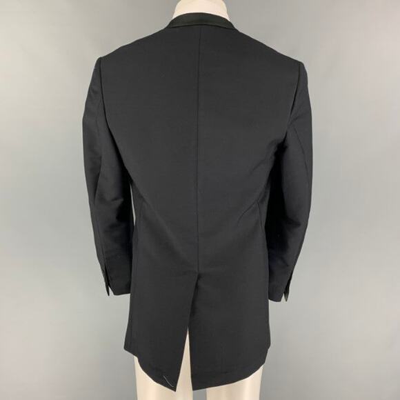 AQUASCUTUM Size 40 Black Wool Silk Shawl Collar Sport Coat - Picture 3 of 6